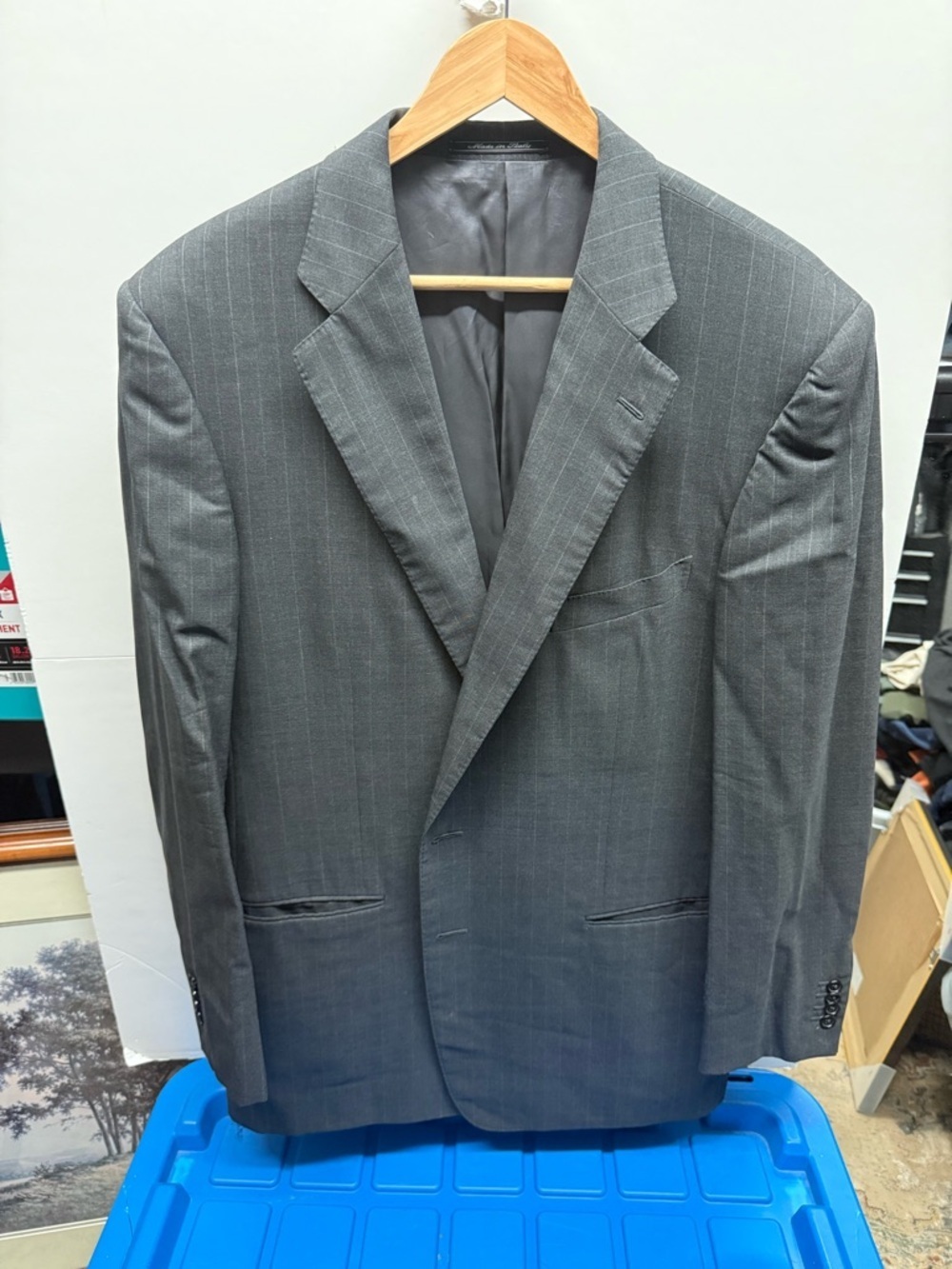 Ermenegildo Zegna Gray Pinstripe Single-Breasted Blazer